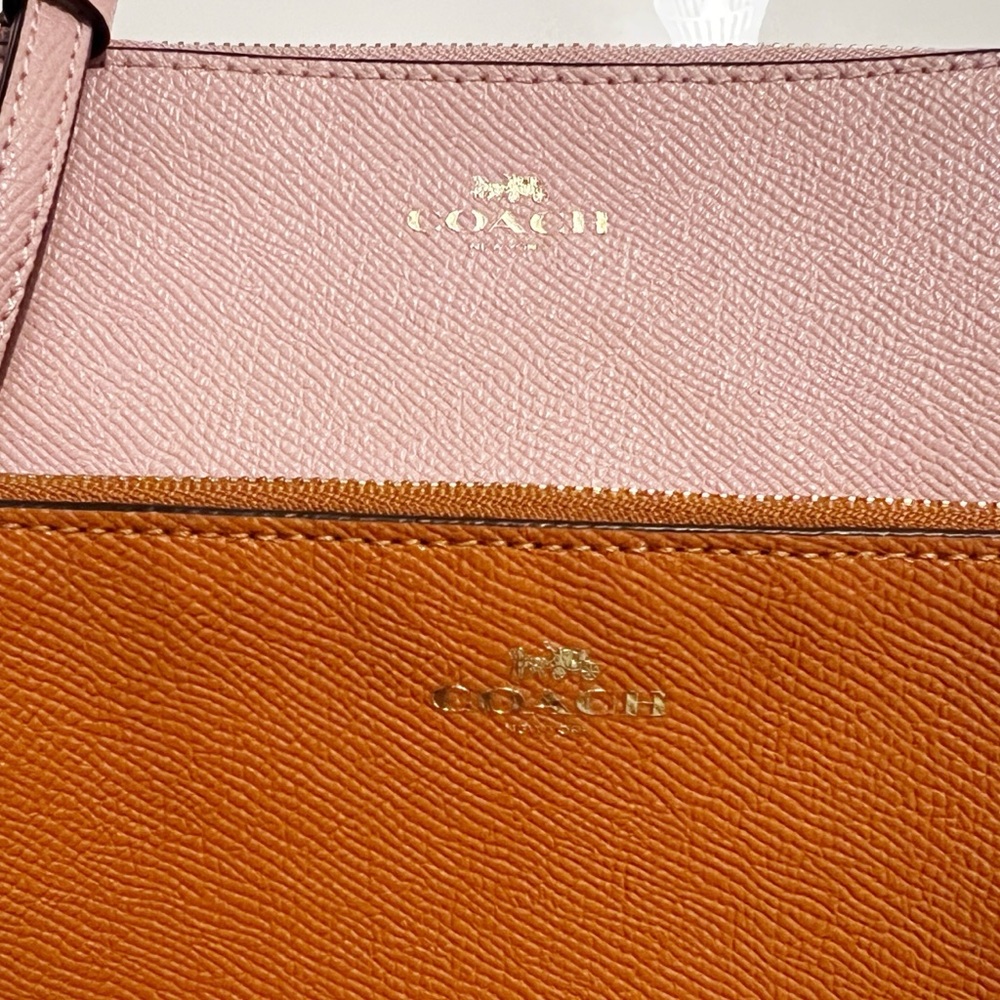 Coach Dual-Tone Pink and Orange Wristlet Pair - Picture 3 of 3